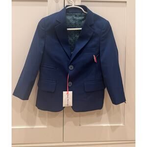 Isaac Mizrahi Blazer 2T Slim Fit Two-Button Blue Formal Jacket Toddler Boys NWT